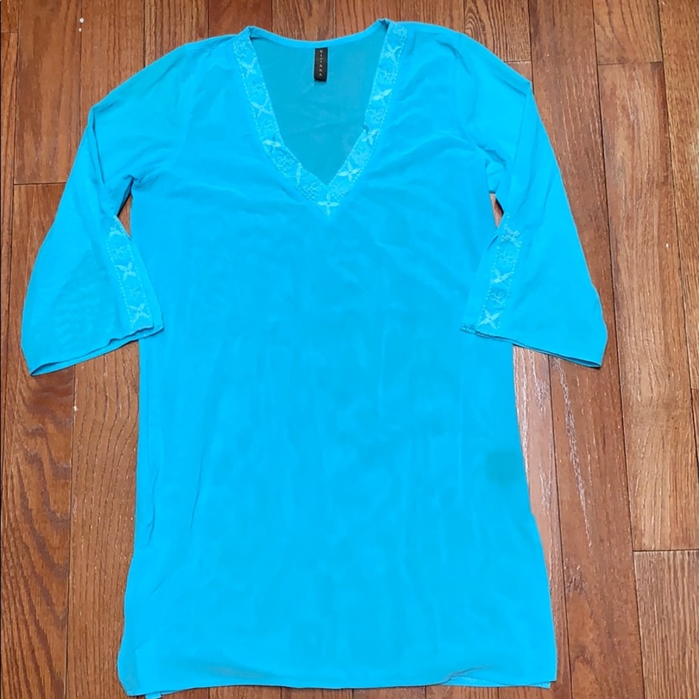 Women’s blue beach coverup shirt